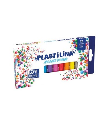 PLASTILINA OXFORD 12 UNIDADES COLORES SURTIDOS 200GR
