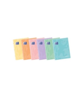LIBRETA GRAPADA OXFORD TAPA PLÁSTICO COLOR PASTEL SURTIDA 4MM