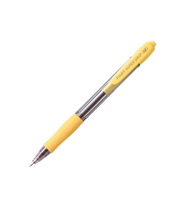 BOLIGRAFO BOLA RETRACTIL PILOT SUPERGRIP AMARILLO - PUNTA REDONDA 1 0mm - TRAZO 0 27mm