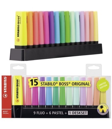 ROTULADOR STABILO BOSS FLUORESCENTE 70 BLISTER DE 15 UNIDADES