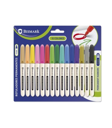 ROTULADORES PERMANENTES BISMARK BLISTER 15 UNIDADES 4mm