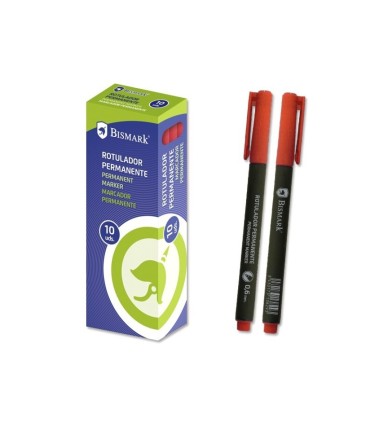 ROTULADOR PERMANENTE ROJO 0 6MM PUNTA F BISMARK