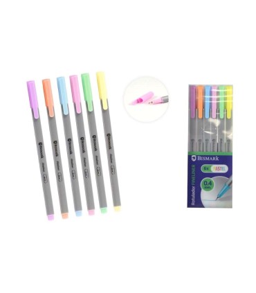 ROTULADORES PUNTA FINA COLORES PASTEL BISMARK PACK 6 COLORES 0 4mm
