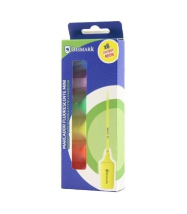 ROTULADORES FLUORESCENTES MINI NEON BISMARK PACK 6 UNIDADES