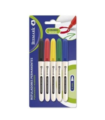 ROTULADOR PERMANENTE 5 COLORES BASICOS BISMARK