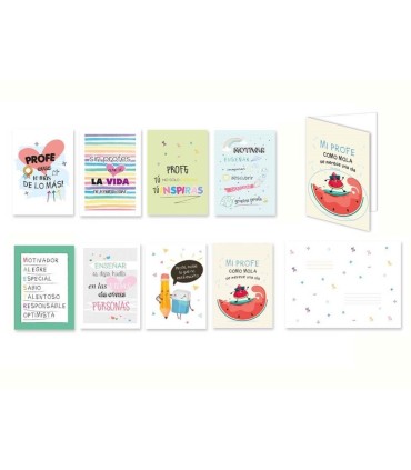 TARJETA JUMBO PROFESORES 21x30cm CON SOBRE BISMARK