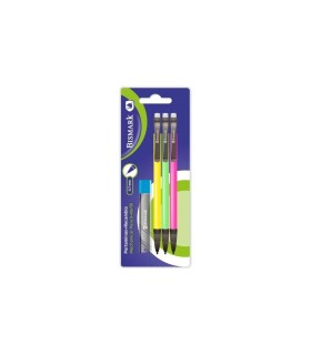 BLISTER 3 PORTAMINAS NEON 0 7MM + MINAS BISMARK