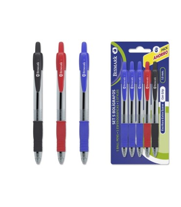 BLISTER BOLIGRAFOS SOFT GRIP 5 UNIDADES BISMARK