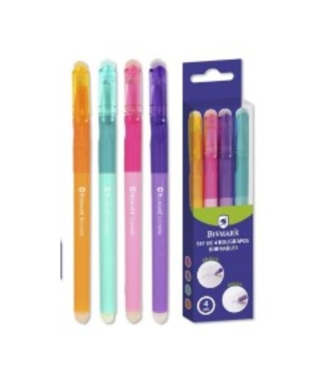 BOLIGRAFO 4 COLORES BORRABLES SURTIDOS BISMARK