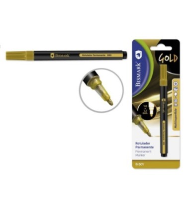 ROTULADOR PERMANENTE ORO PUNTA REDONDA 1 0-1 2MM BISMAR
