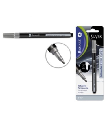 ROTULADOR PERMANENTE PLATA PUNTA REDONDA 1 0-1 2MM  BISMARK