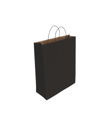 BOLSA PAPEL KRAFT NEGRA  L 32X14X40 CM 90GR BISMARK