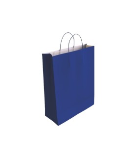 BOLSA PAPEL KRAFT AZUL OSCURO L 32X14X40 CM 90GR BISMARK