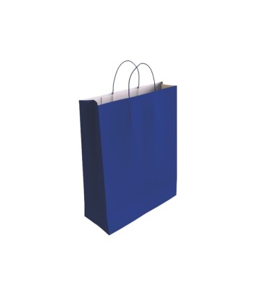 BOLSA PAPEL KRAFT AZUL OSCURO L 32X14X40 CM 90GR BISMARK
