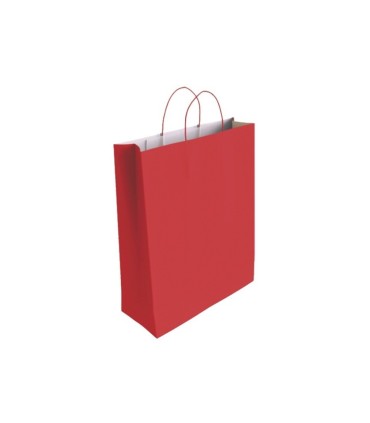 BOLSA PAPEL CELULOSA ROJO L 32X14X40 CM 90GR BISMARK