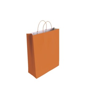 BOLSA PAPEL CELULOSA NARANJA L 32X14X40CM 90GR BISMARK
