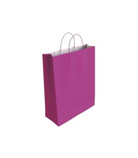 BOLSA PAPEL CELULOSA FUCSIA L 32X14X40CM 90GR BISMARK