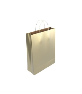 BOLSA PAPEL KRAFT ORO M 27X12X37 CM 90GR BISMARK