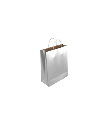 BOLSA PAPEL KRAFT PLATA XS 18x8x24xm 90GR  BISMARK