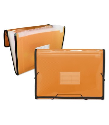 CARPETA FUELLE 13 DEPARTAMENTOS INGRAFCON GOMA NARANJA