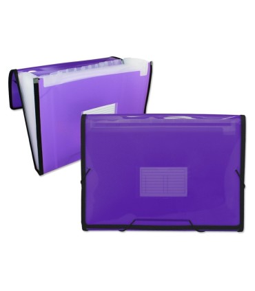 CARPETA FUELLE 13 DEPARTAMENTOS INGRAF CON GOMAS  MORADO