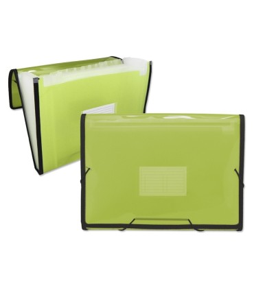 CARPETA FUELLE 13 DEPARTAMENTOS INGRAF CON GOMAS VERDE