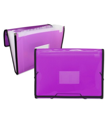 CARPETA FUELLE 13 DEPARTAMENTOS INGRAF CON GOMAS ROSA
