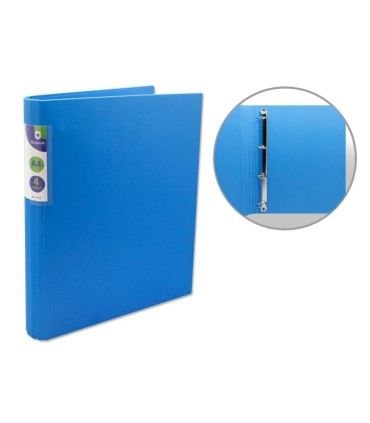 CARPETA 4 ANILLAS 25MM NEON LOMO REDONDO AZUL BISMARK