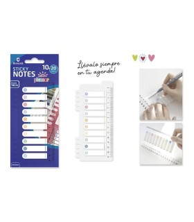 NOTAS PLANNER BISMARK 10 GUIAS NOTAS CON REGLA 44x10mm