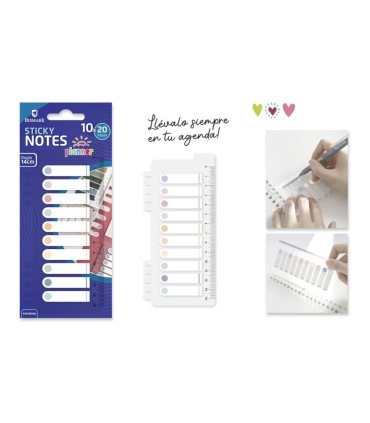 NOTAS PLANNER BISMARK 10 GUIAS NOTAS CON REGLA 44x10mm