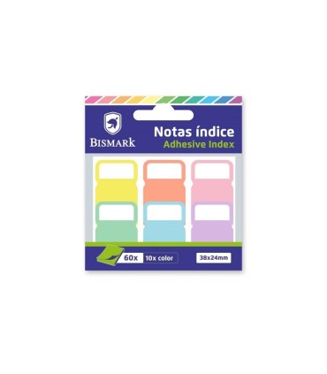TACO ADHESIVO BISMARK 6 COLORES PASTEL NOTAS INDICE