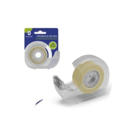 PORTARROLLOS CON CINTA ADHESIVA TRANSPARENTE 33x19mm BISMARK