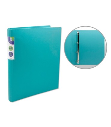 CARPETA 4 ANILLAS 25MM A-4  LOMO REDONDO NEON VERDE BISMARK