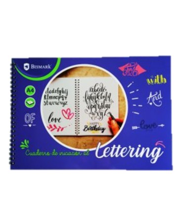 CUADERNO LETTERING A-4 32 HOJAS CON ESPIRAL APAISADO BISMARK
