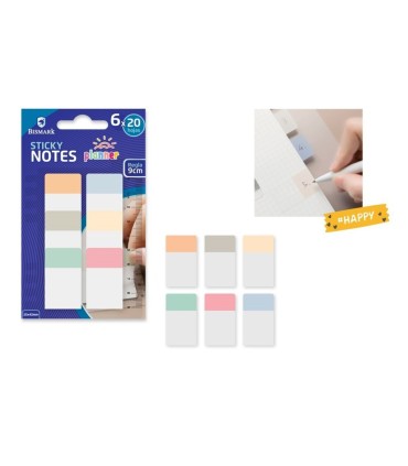 NOTAS PLANNER BISMARK 6 GUIAS PET INDICE CON REGLA 6cm 6x20 HOJAS