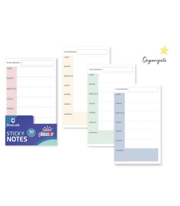 NOTAS PLANNER ADHESIVAS SEMANAL 30 HOJAS BISMARK