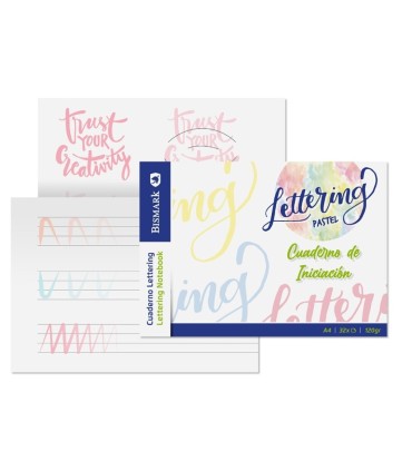 CUADERNO INICIACION AL LETTERING PASTEL A-4 32 PAGINAS BISMARK