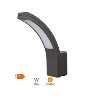 APLIQUE PARED LED GSC PADUM GRIS ANTRACITA 15W LUZ CALIDA 3000K 1400 LUMENES - IP54