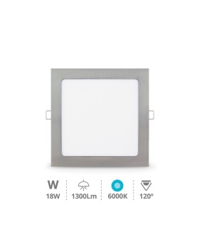 PLACA DOWNLIGHT EMPOTRABLE LED CUADRADA NIQUEL NAIROBI GSC 18W LUZ BLANCA 6000K 1300 LUMEN