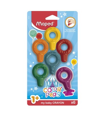 CERAS INFANTILES MAPED BABY CRAYONS MULTICOLOR PACK 6 UNIDADES