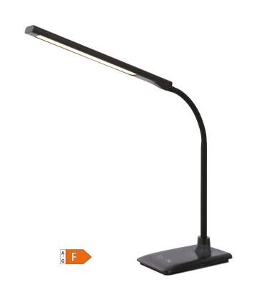 FLEXO LED GSC LIMBA 7W NEGRO- 600 LUMENES - INTENSIDAD REGULABLE - BOTON TACTIL