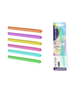 REGLA TRIANGULAR 15cm COLORES PASTEL BISMARK