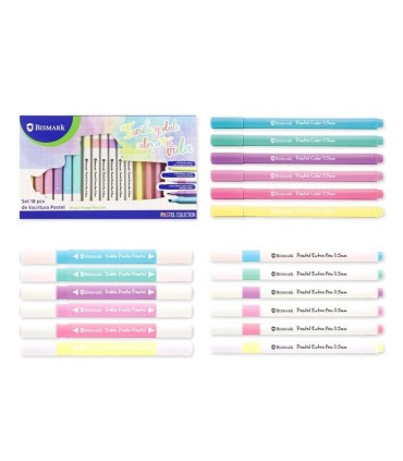 SET 18 PIEZAS ESCRITURA PASTEL BISMARK