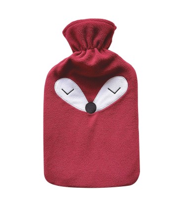BOLSA DE AGUA CALIENTE GSC ZORRO ROJO - CAPACIDAD 2 LITROS - FUNDA DE LANA - ANTIGOTEO