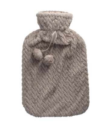 BOLSA DE AGUA CALIENTE GSC GRIS - CAPACIDAD 2 LITROS - FUNDA DE LANA - ANTIGOTEO