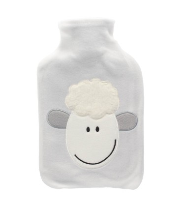 BOLSA DE AGUA CALIENTE GSC OVEJA BLANCA - CAPACIDAD 2 LITROS - FUNDA DE LANA - ANTIGOTEO