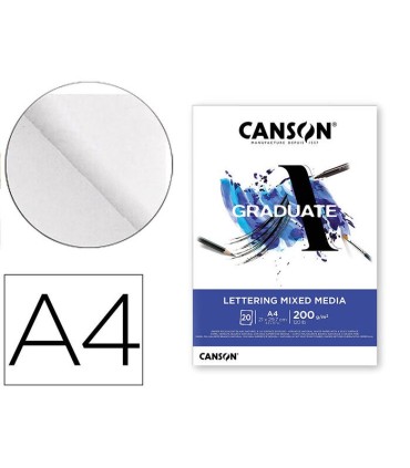BLOC DIBUJO LETTERING MIXED MEDIA A-4 21X29 7 200GR GRADUATE