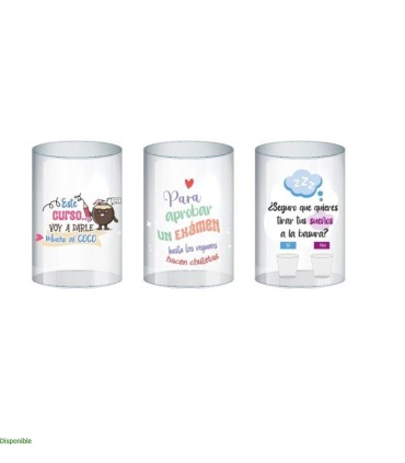 PAPELERA TRANSPARENTE CON FRASES BISMARK