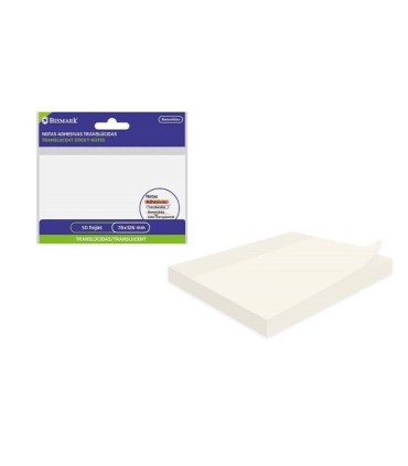 TACO ADHESIVO TRANSLUCIDO 76x126MM TRANSPARENTE BISMARK