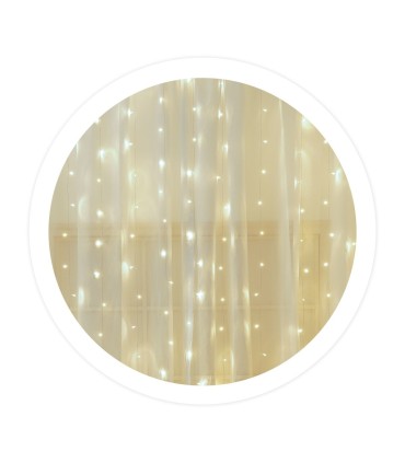 CORTINA LED LUMINOSA GSC - 8 FUNCIONES - LUZ FRIA - 2x2 METROS - IP44 - FUNCIONA A LUZ